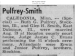 Glen Smith and Ruth Pulfrey Marriage announcement